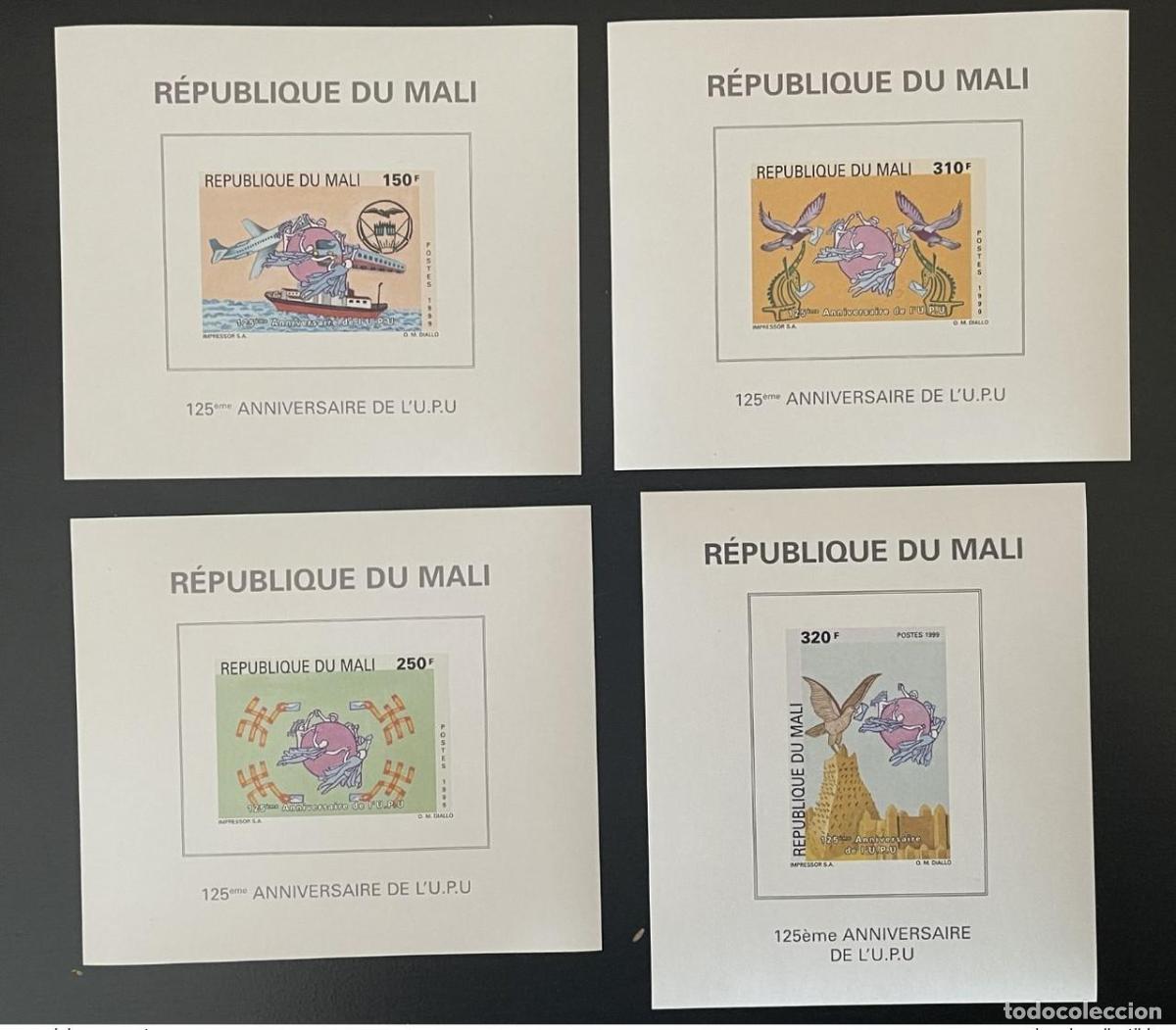 Sellos: Mal&iacute; 1999 Mi. 2439 - 2442 S/S bloquea el 125&ordm; aniversario de la UPU Weltpostverein MNH**