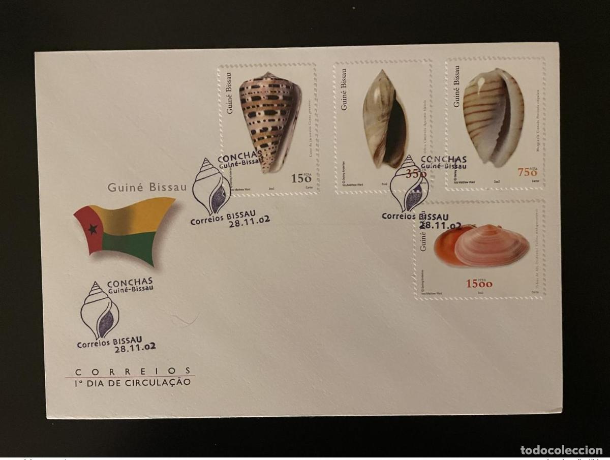 Sellos: Guinea-Bis&aacute;u 2002 mayo 2021 - 2024 FDC Molusc Weichtier Shell Shellfish