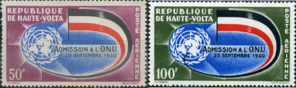 Sellos: 344456 MNH ALTO VOLTA 1962 2 ANIVERSARIO DE LA ADMISION A LAS NACIONES UNIDAS