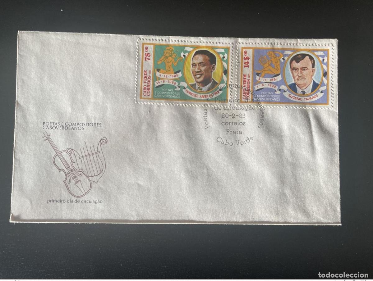 Sellos: Cabo Verde 1983 Mi. 475 - 476 475I FDC: Poetas y compositores: ERROR de Caboverdeanos