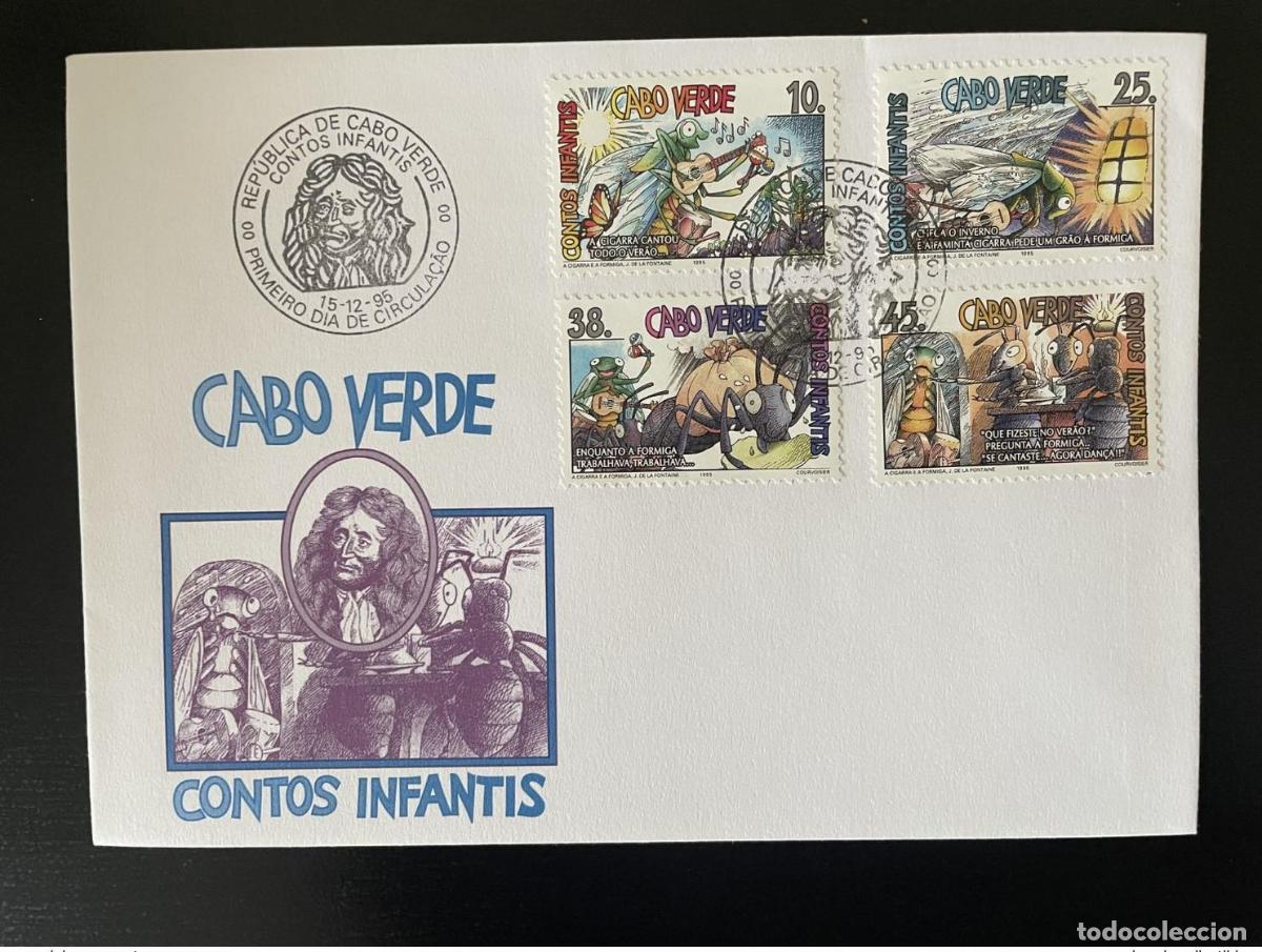 Sellos: Cabo Verde 1995 Mi. 703 - 706 FDC Contos infantiles Jean de la Fontaine Contes