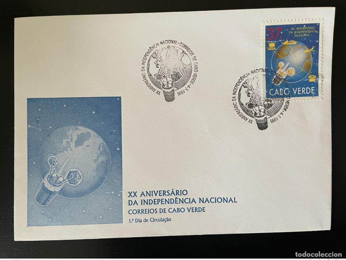 Sellos: Mapa del globo terr&aacute;queo de Cabo Verde 1995 Mi. 698 FDC Independencia Independance