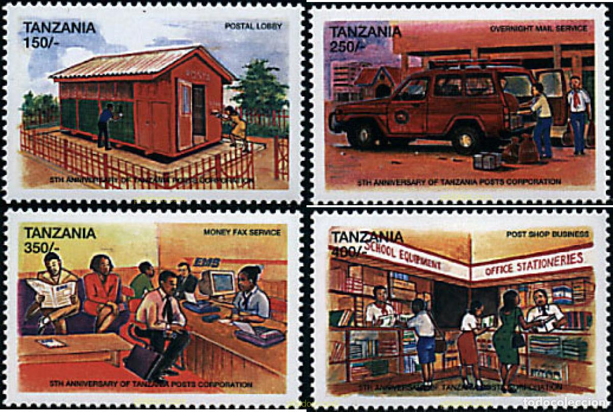 Sellos: 75094 MNH TANZANIA 1999 5 ANIVERSARIO DE LA CORPORACION DE CORREOS DE TANZANIA