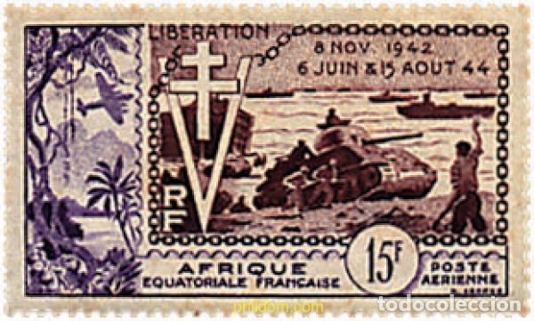 Sellos: 39733 MNH AFRICA ECUATORIAL FRANCESA 1954 10 ANIVERSARIO DE LA LIBERACION
