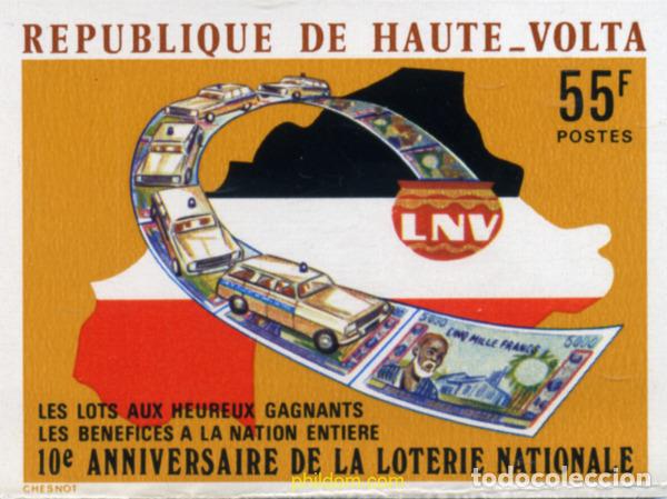Sellos: 19123 MNH ALTO VOLTA 1977 10 ANIVERSARIO DE LA LOTERIA NACIONAL