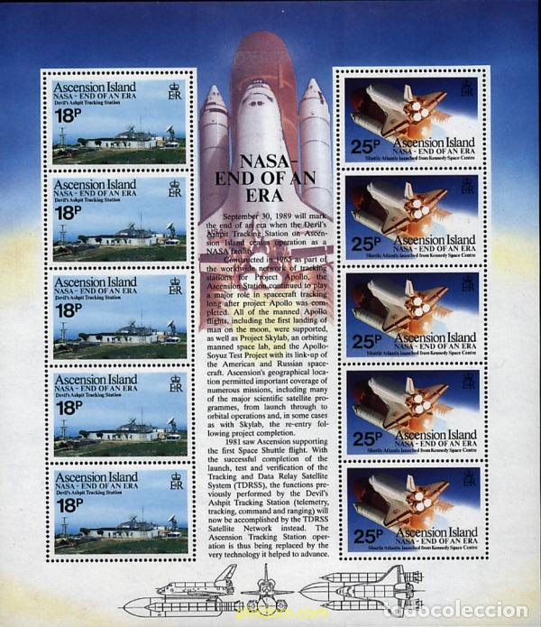 Sellos: 10956 MNH ASCENSION 1989 FINAL DE LA ACTIVIDAD DE LA ESTACION DEVIL S ASHPIT