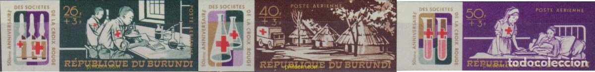 Sellos: 583567 MNH BURUNDI 1969 50 ANIVERSARIO DE LA LIGA DE SOCIEDADES DE LA CRUZ ROJA