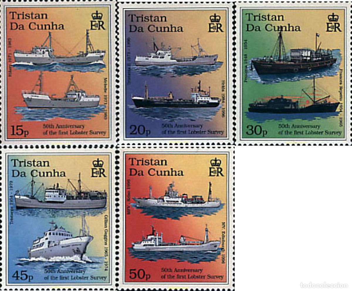 Sellos: 39516 MNH TRISTAN DA CUNHA 1998 50 ANIVERSARIO DE LOS PRIMEROS ESTUDIOS SOBRE LA LANGOSTA