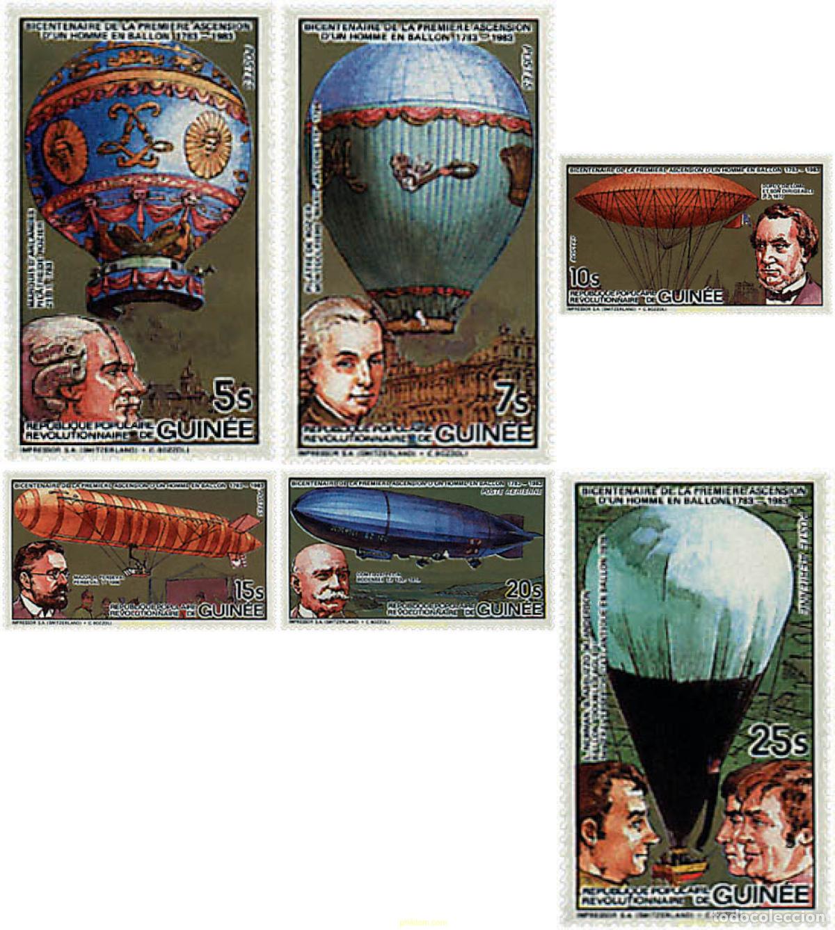Sellos: 91222 MNH GUINEA 1983 200 ANIVERSARIO DE LA PRIMERA ASCENSION EN GLOBO
