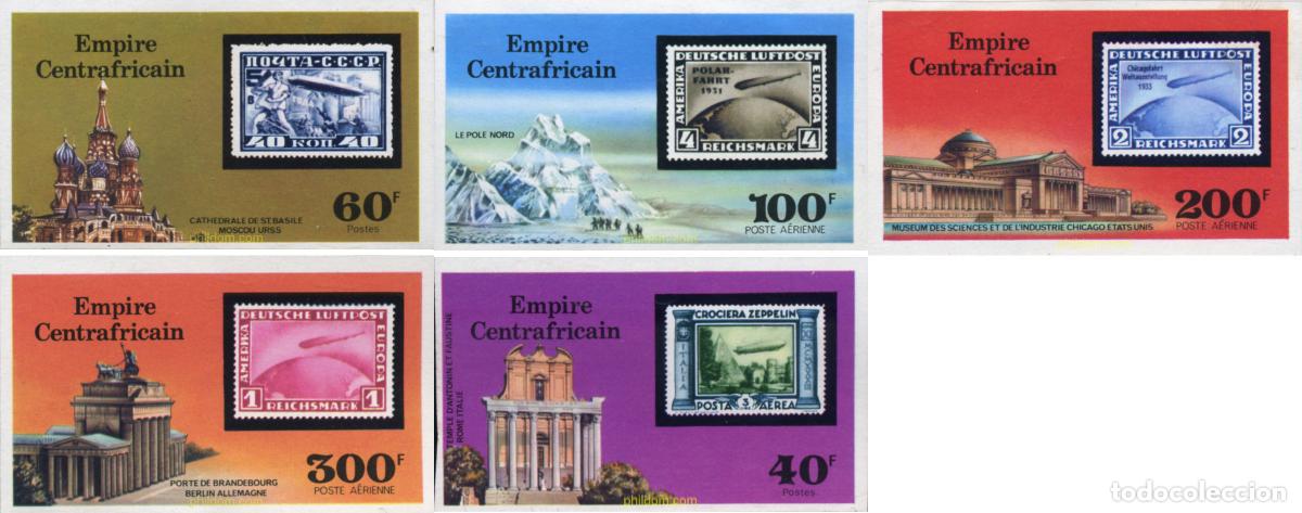 Sellos: 19251 MNH CENTROAFRICANA 1977 VUELOS DE ZEPPELIN