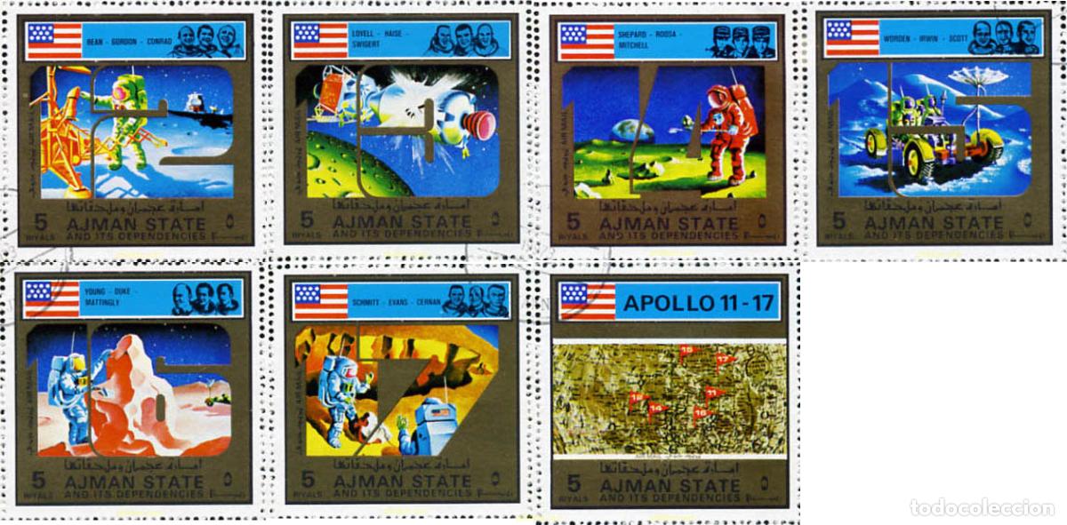 Sellos: 222379 HINGED AJMAN 1973 PROGRAMA APOLO