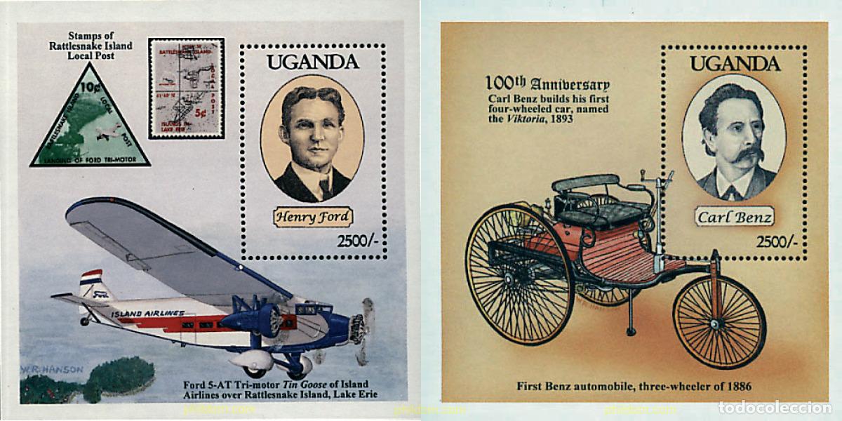 Sellos: 46213 MNH UGANDA 1994 CENTENARIOS AUTOMOVILISTICOS