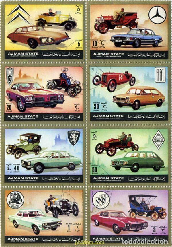Sellos: 327326 USED AJMAN 1972 AUTOMOVILES