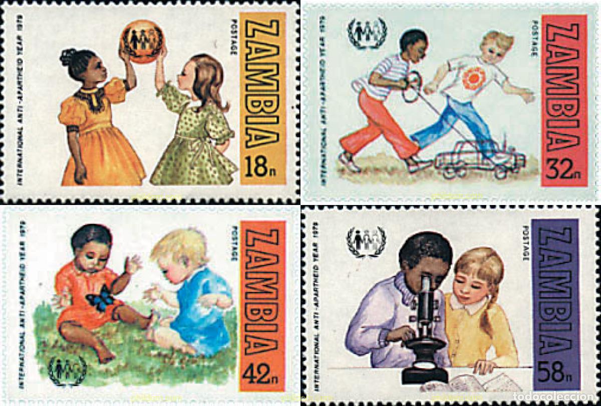 Sellos: 76782 MNH ZAMBIA 1979 A&Ntilde;O INTERNACIONAL DE LA LUCHA CONTRA LA DISCRIMINACION RACIAL