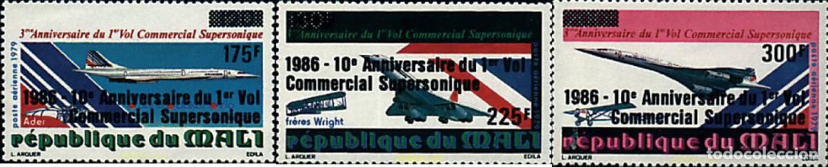 Sellos: 73854 MNH MALI 1986 10 ANIVERSARIO DEL PRIMER VUELO COMERCIAL DEL CONCORDE