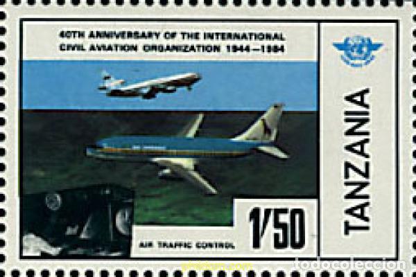 Sellos: 354347 MNH TANZANIA 1984 40 ANIVERSARIO DE LA ICAO