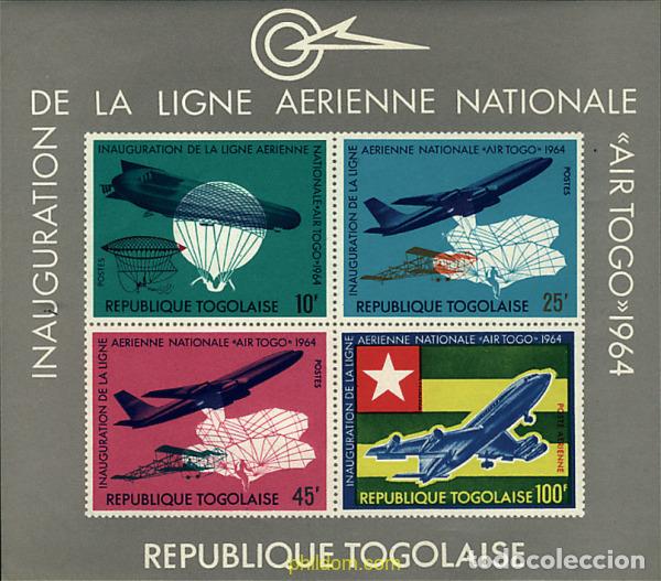 Sellos: 90314 MNH TOGO 1964 INAUGURACION DE LA LINEA AEREA AIR TOGO