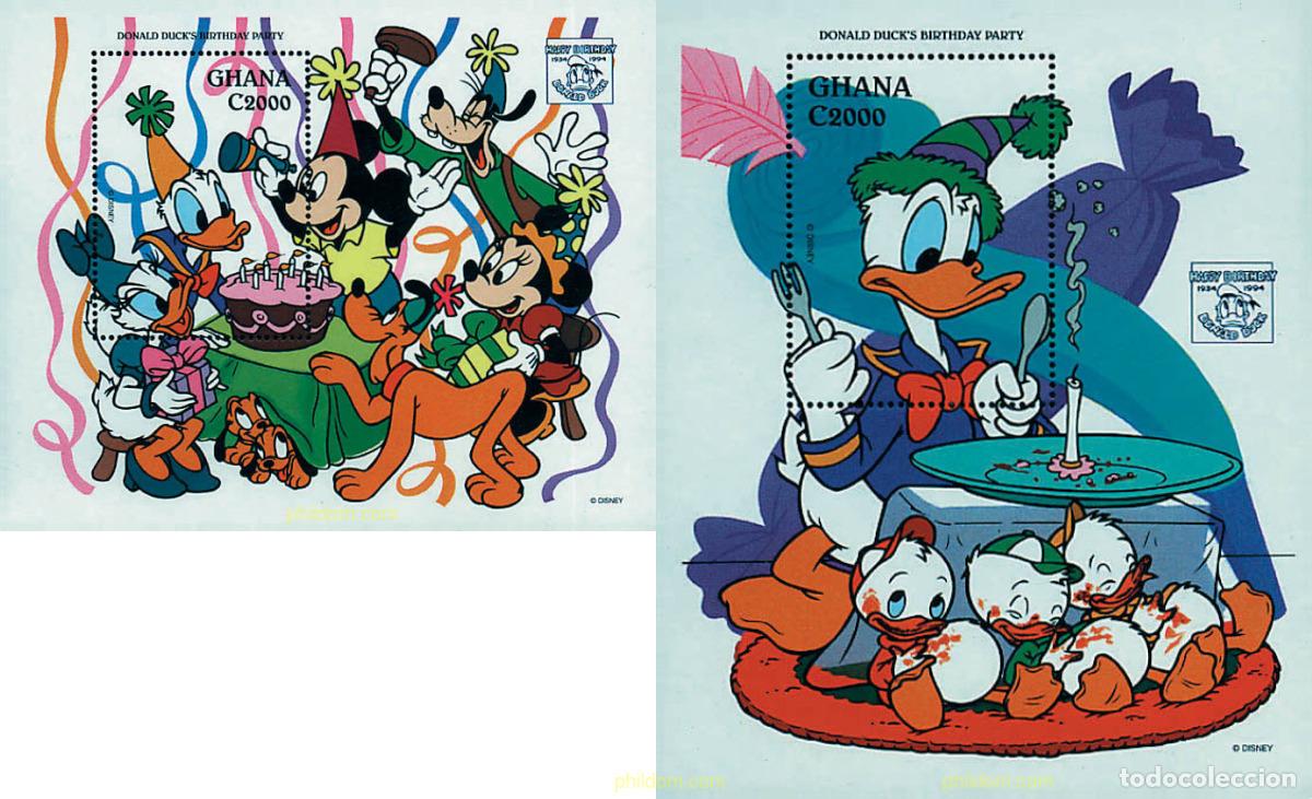Sellos: 47677 MNH GHANA 1995 60 ANIVERSARIO DEL PATO DONALD