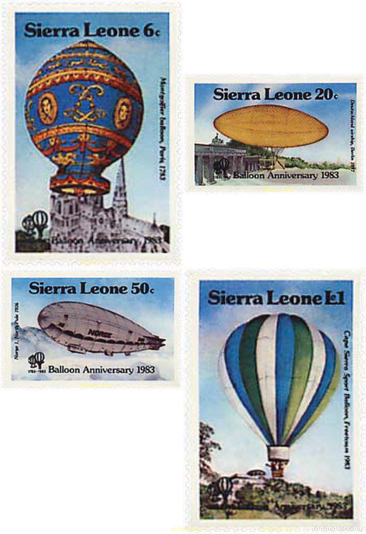 Sellos: 40169 MNH SIERRA LEONA 1983 BICENTENARIO DEL PRIMERA ASCENCION DEL HOMBRE EN LA ATMOSFERA