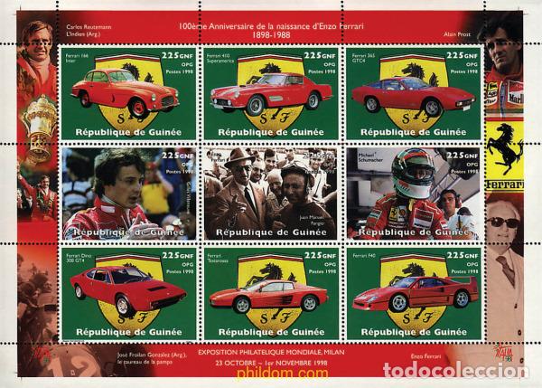 Sellos: 288965 MNH GUINEA 1998 CENTENARIO DE ENZO FERRARI