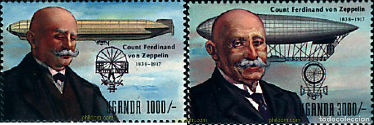 Sellos: 40246 MNH UGANDA 1992 75 ANIVERSARIO LA MUERTE DE FERDINAND GRAF VON ZEPPELIN