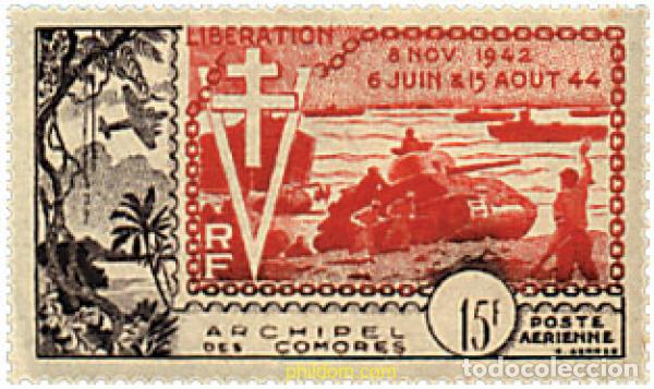 Sellos: 40288 MNH COMORES 1954 10 ANIVERSARIO DE LA LIBERACION