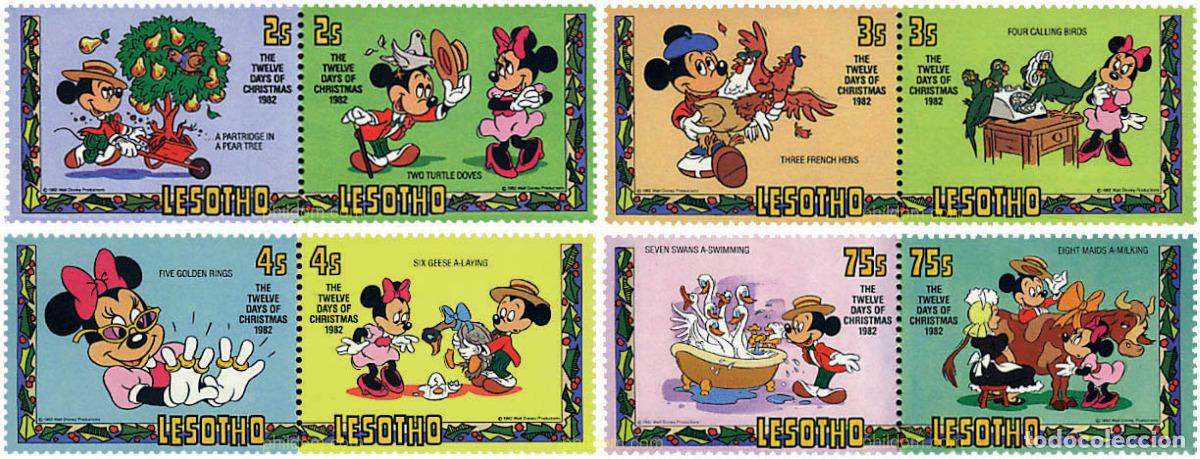 Sellos: 5859 MNH LESOTHO 1982 NAVIDAD. LOS DOCE DIAS DE NAVIDAD