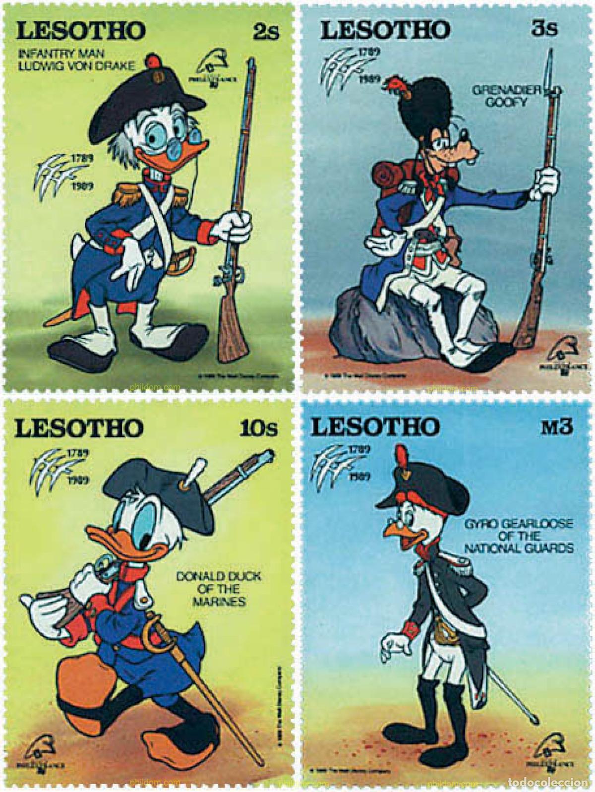 Sellos: 337916 MNH LESOTHO 1989 BICENTENARIO DE LA REVOLUCION FRANCESA Y PHILEXFRANCE 89