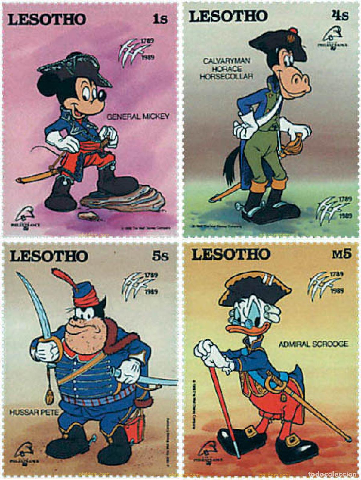 Sellos: 337918 MNH LESOTHO 1989 BICENTENARIO DE LA REVOLUCION FRANCESA Y PHILEXFRANCE 89