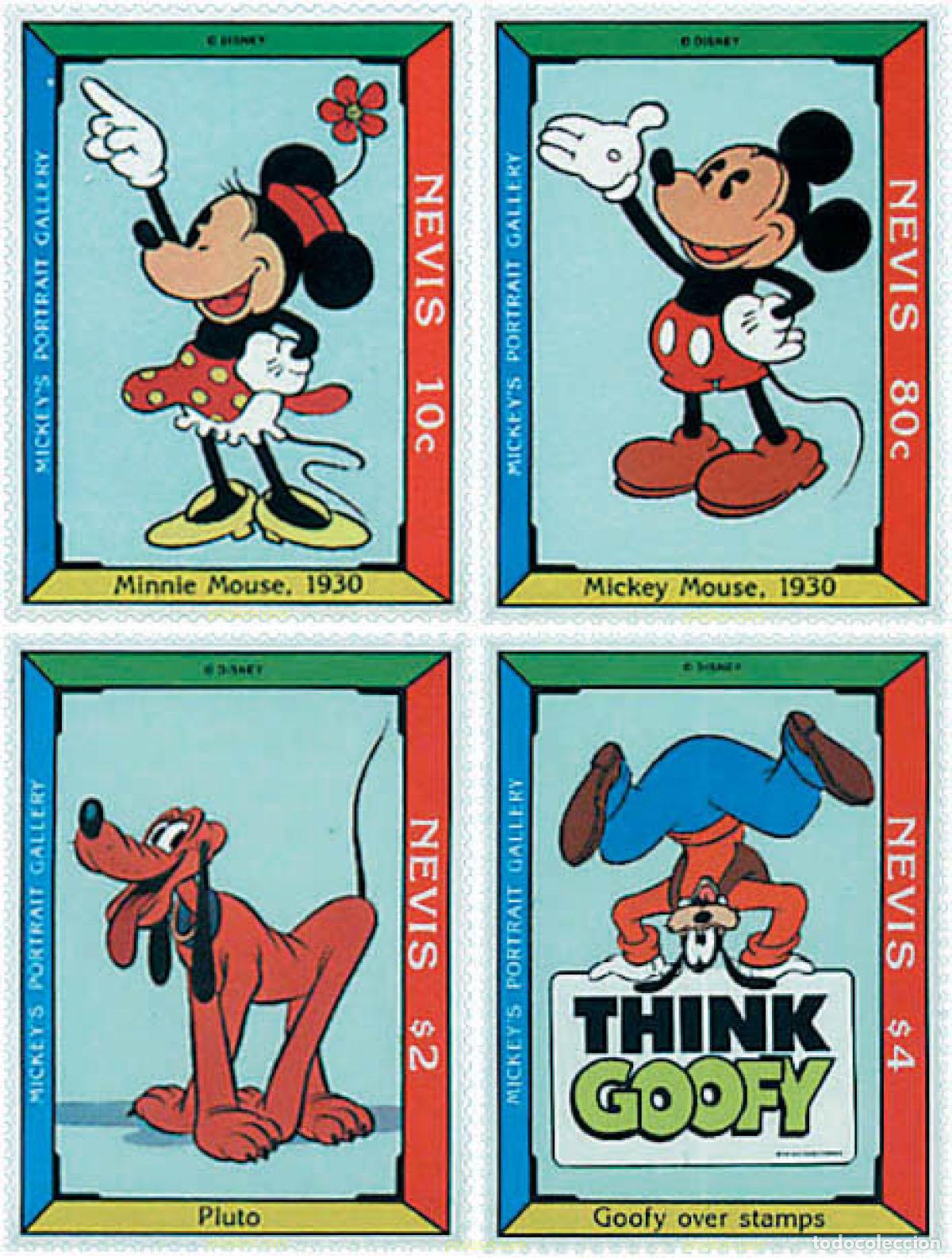 Sellos: 347393 MNH NEVIS 1992 ALBUM DE RETRATOS DE MICKEY Y MINNIE