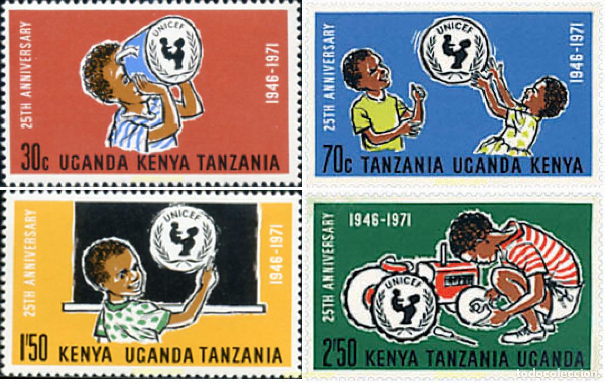 Sellos: 40803 MNH ESTE AFRICANO 1972 25 ANIVERSARIO DE LA UNICEF