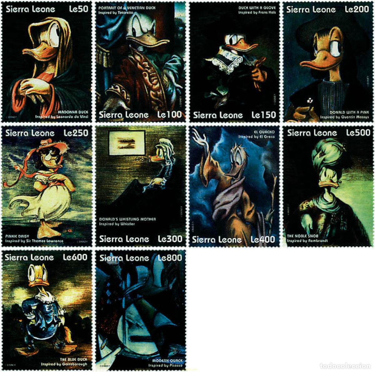 Sellos: 48319 MNH SIERRA LEONA 1995 60 ANIVERSARIO DEL PATO DONALD
