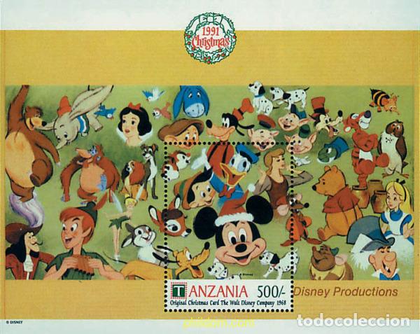 Stamps: 365261 MNH TANZANIA 1991 POSTALES DE NAVIDAD DE DISNEY