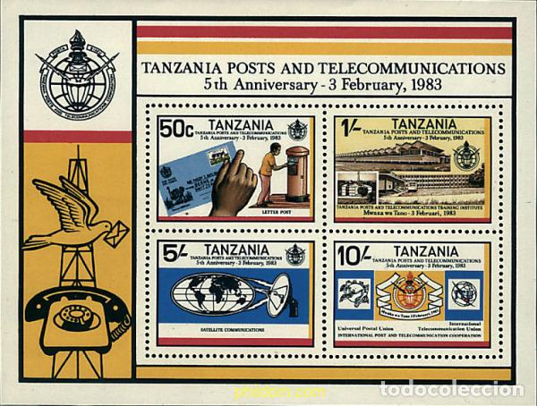 Briefmarken: 41319 MNH TANZANIA 1983 5 ANIVERSARIO DEL SERVICIO POSTAL DE TANZANIA