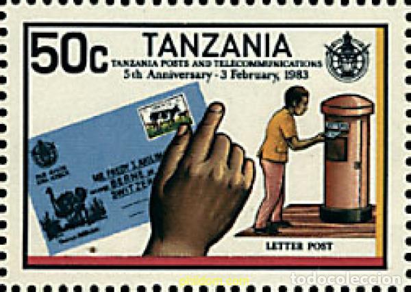 Briefmarken: 637742 MNH TANZANIA 1983 5 ANIVERSARIO DEL SERVICIO POSTAL DE TANZANIA