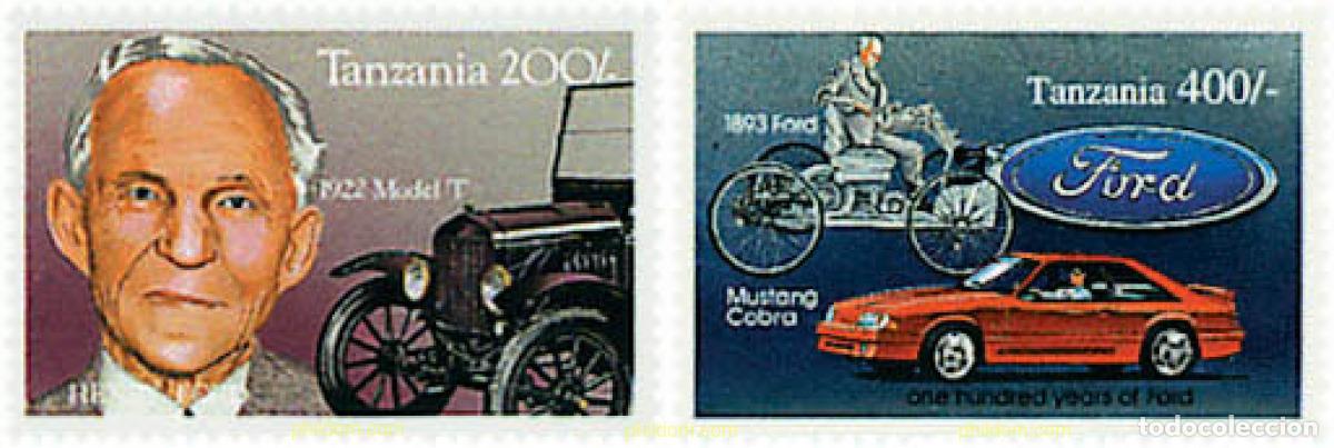 Sellos: 365292 MNH TANZANIA 1994 CENTENARIO DE MERCEDES BENZ Y DE FORD