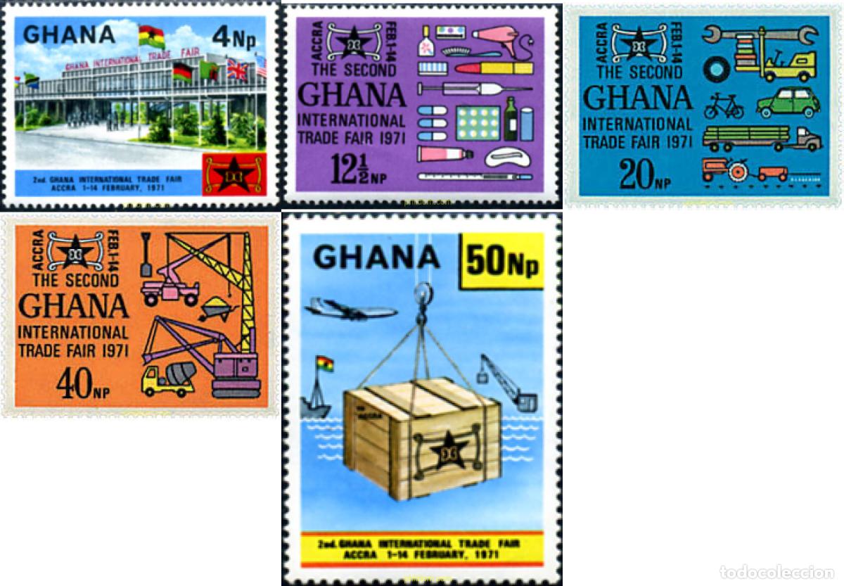 Sellos: 41474 MNH GHANA 1971 2 FERIA INTERNACIONAL DE COMERCIO