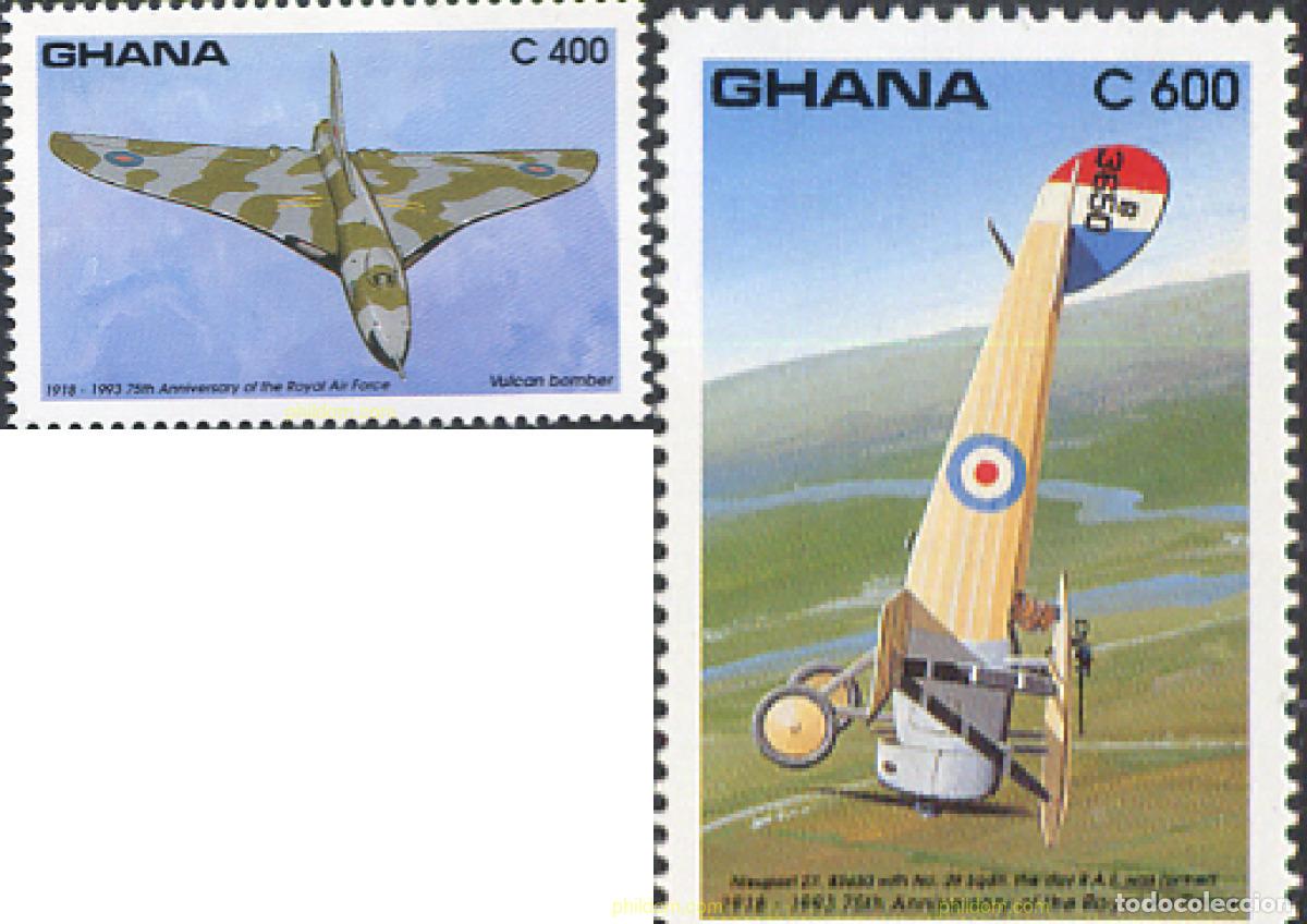 Sellos: 317530 MNH GHANA 1993 2 CENTENARIO DEL PRIMER TRANSPORTE AEREO DE CORREO