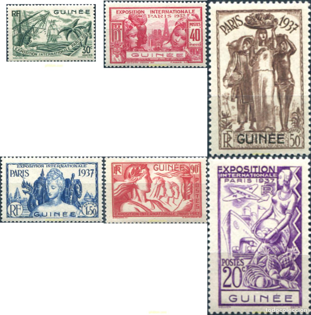 Sellos: 323030 HINGED GUINEA FRANCESA 1937 EXPOSICION INTERNACIONAL DE PARIS