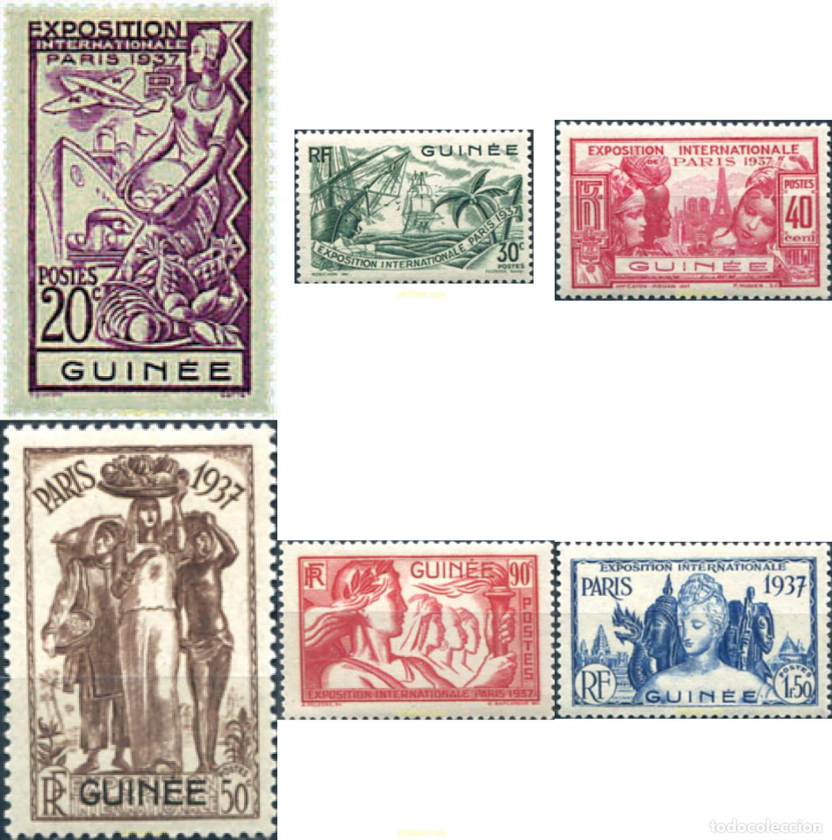 Sellos: 615274 HINGED GUINEA FRANCESA 1937 EXPOSICION INTERNACIONAL DE PARIS