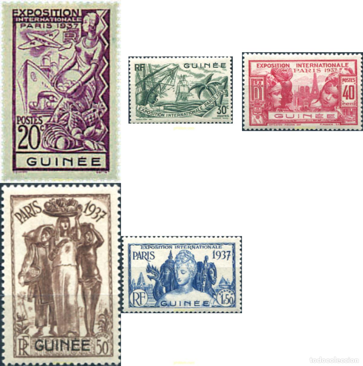Sellos: 627255 HINGED GUINEA FRANCESA 1937 EXPOSICION INTERNACIONAL DE PARIS