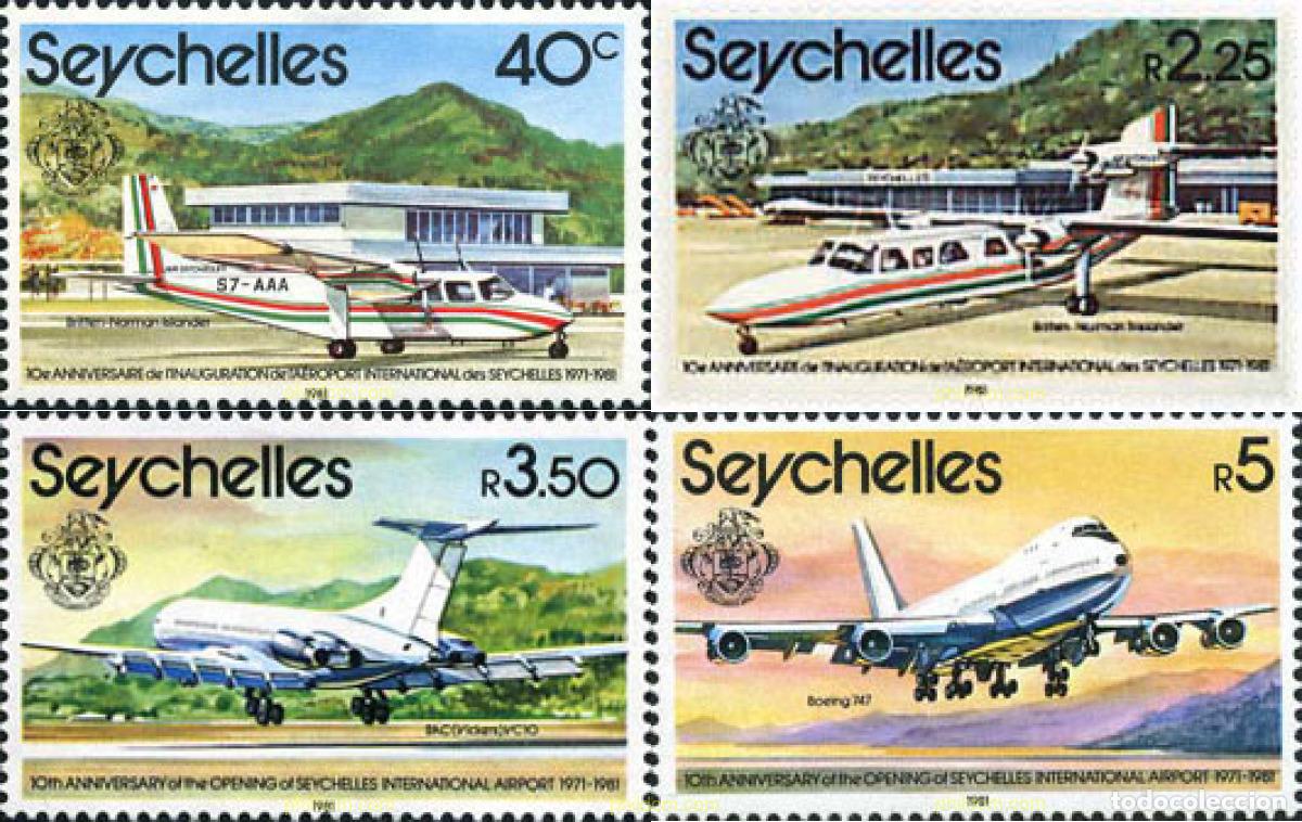 Sellos: 43428 MNH SEYCHELLES 1981 10 ANIVERSARIO DE LA INAUGURACION DEL AEROPUERTO