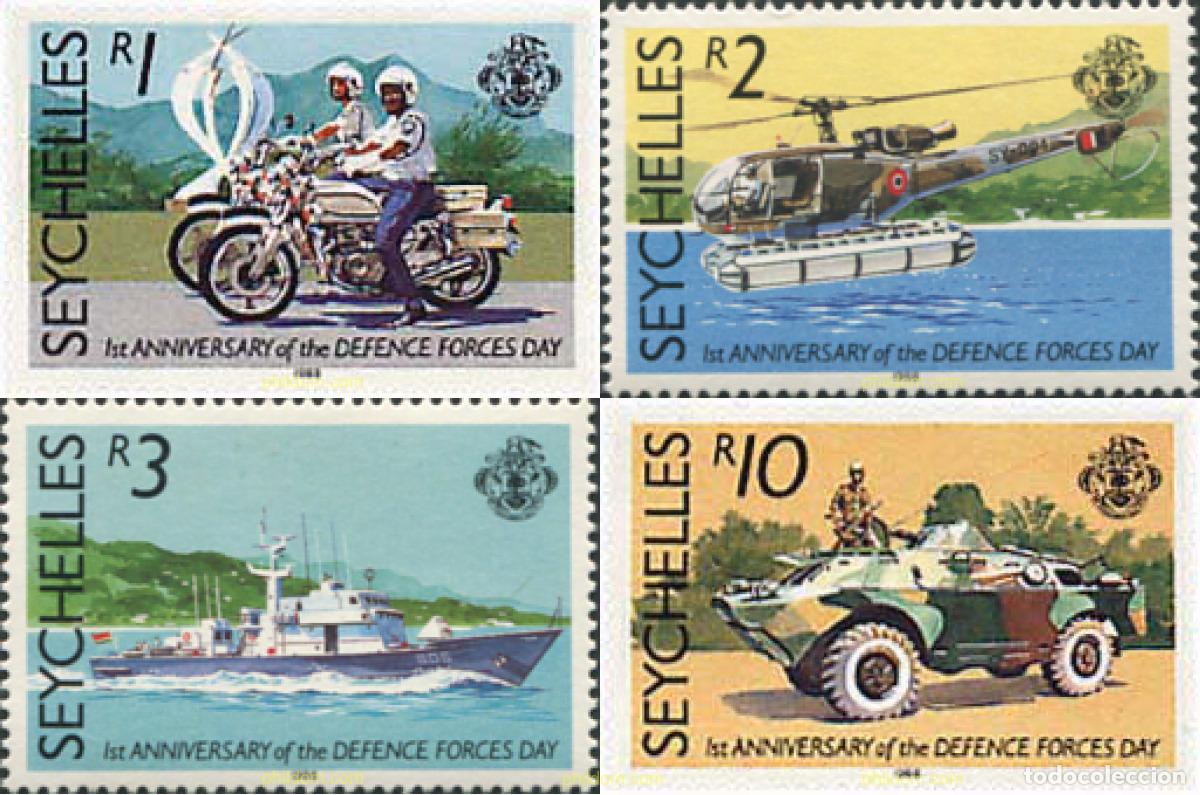 Sellos: 43440 MNH SEYCHELLES 1988 1 ANIVERSARIO DEL DIA DE LAS FUERZAS DE DEFENSA