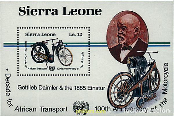 Sellos: 43485 MNH SIERRA LEONA 1985 CENTENARIO DE LA MOTOCICLETA