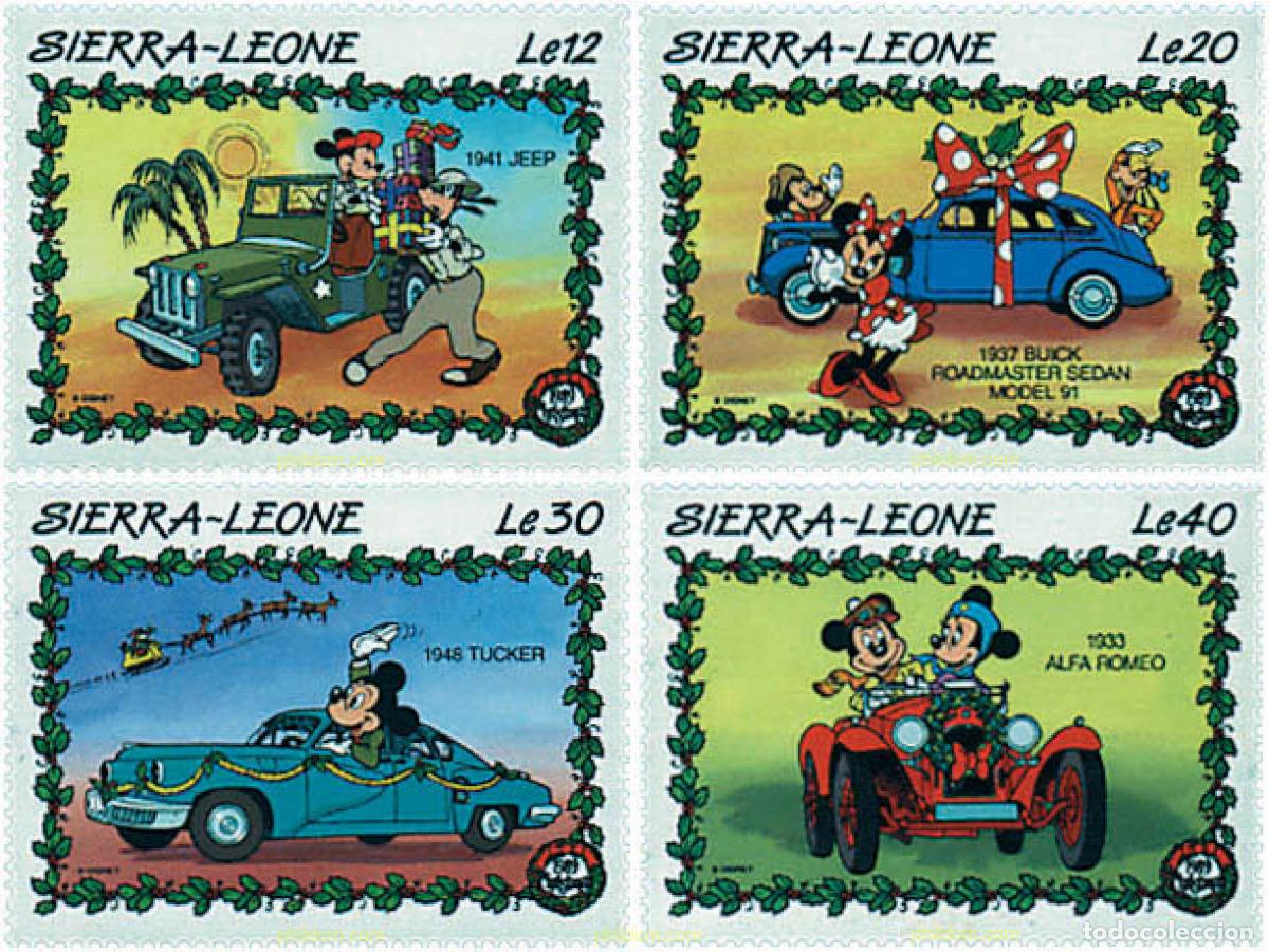 Sellos: 361977 MNH SIERRA LEONA 1989 NAVIDAD. AUTOMOVILES