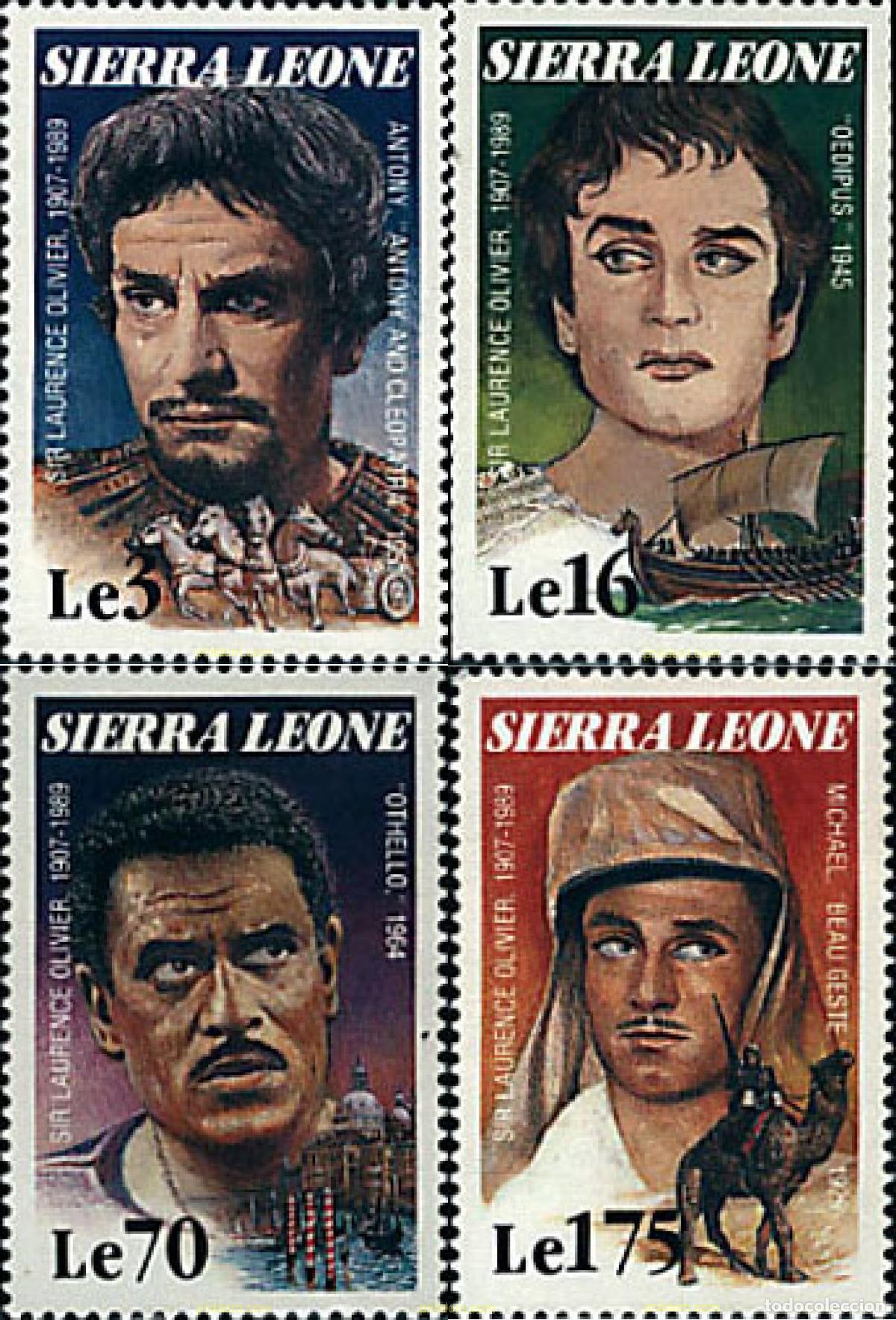 Sellos: 361984 MNH SIERRA LEONA 1990 HOMENAJE A SIR LAURENCE OLIVIER