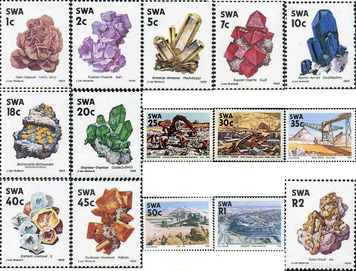 Sellos: 41863 MNH SUR OESTE AFRICANO 1989 MINAS Y MINERALES