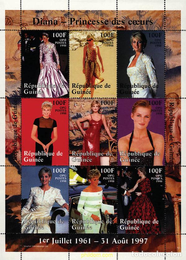 Sellos: 312966 MNH GUINEA 1998 HOMENAJE A DIANA DE GALES