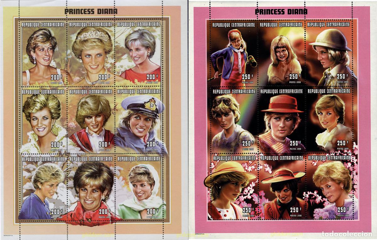 Sellos: 269415 MNH CENTROAFRICANA 1998 HOMENAJE A LA PRINCESA DIANA DE GALES