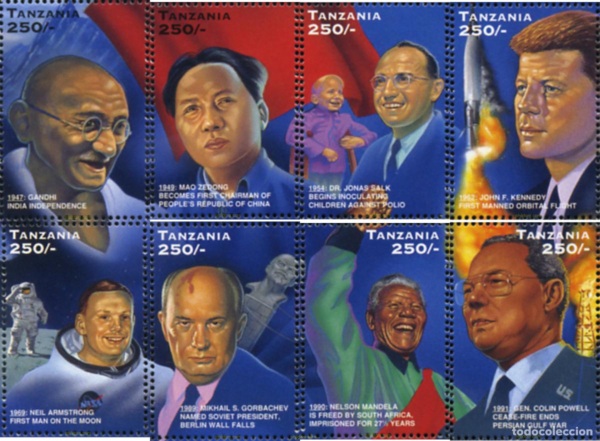 Sellos: 365343 MNH TANZANIA 1996 PERSONAJES DEL SIGLO 20